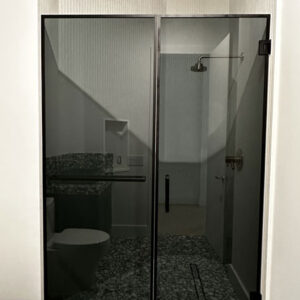 Inline-Shower-Gray-Glass-with-Black-Matte-U-Channel-Around