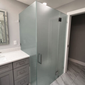 Toilet-Partition-Frosted-glass-Chrome-Square-Handle