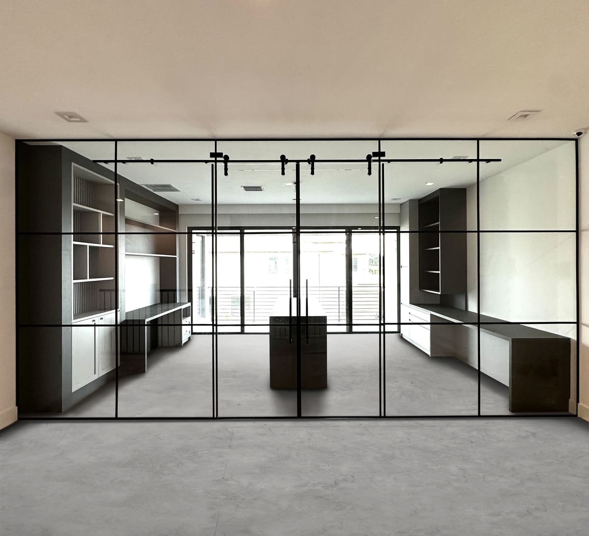 Glass Partitions with Grids